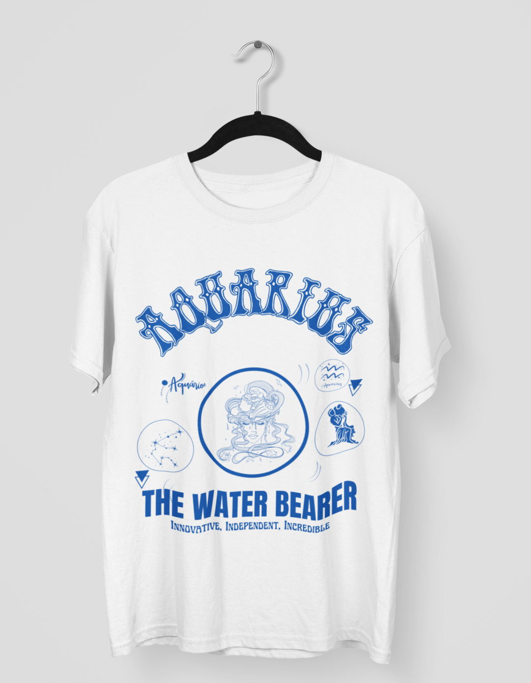 Aquarius The Water Bearer Graphic Printed Oversized T-Shirt For Women