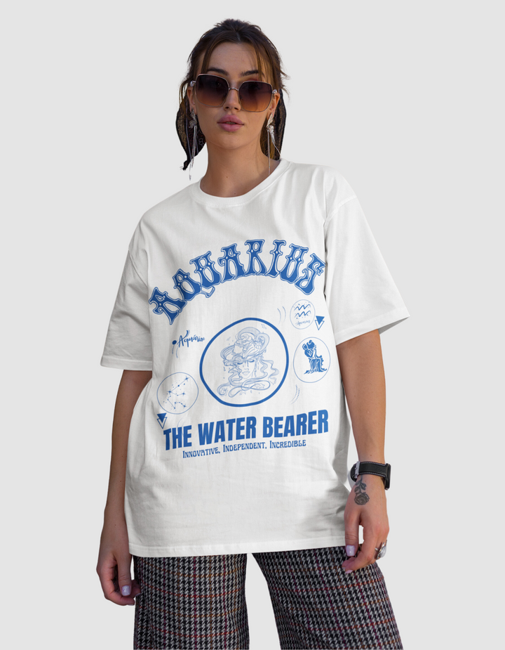 Aquarius The Water Bearer Graphic Printed Oversized T-Shirt For Women