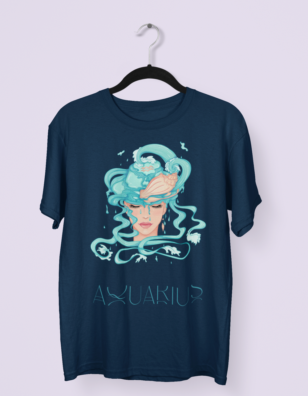 Aquarius Womens Elegant Oversized TShirt#color_navy