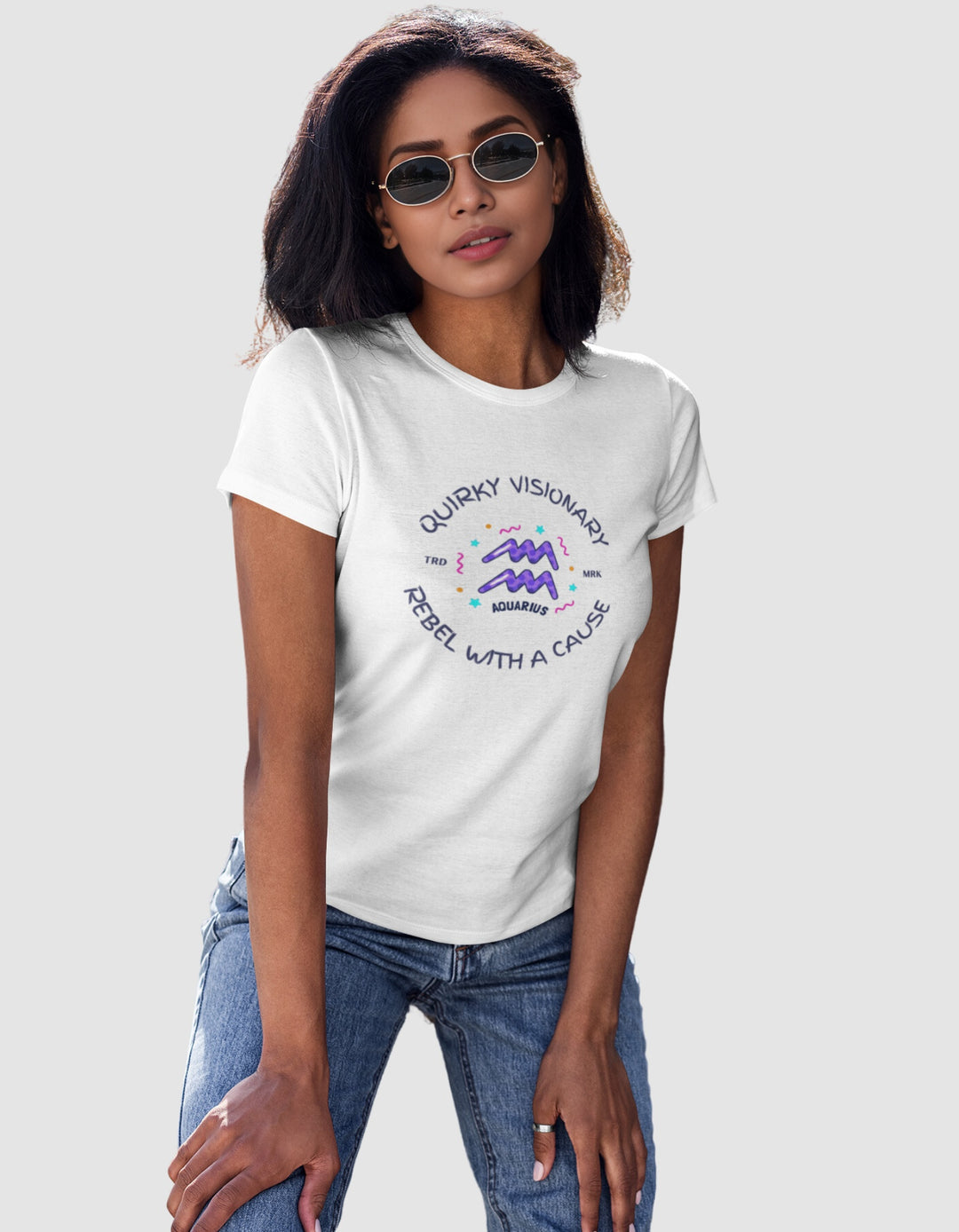 Aquarius Womens Funky T-Shirt#color_white