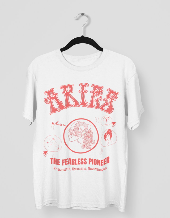 Aries The Ram Graphic Printed Oversized T-Shirt For Women