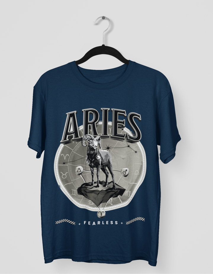 Aries Mens LineArt Oversized TShirt#color_navy