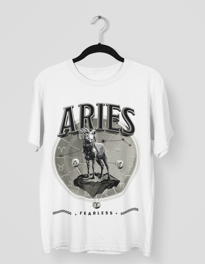 Aries Mens LineArt Oversized TShirt#color_white