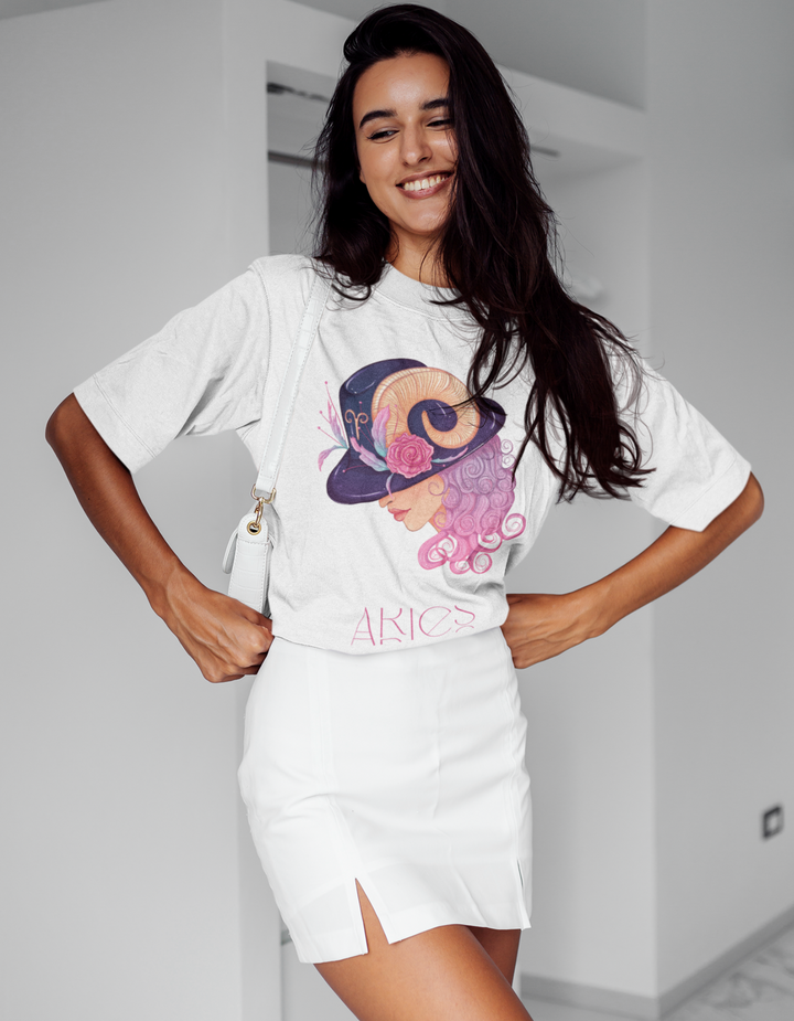 Aries Womens Elegant Oversized tshirt#color_white