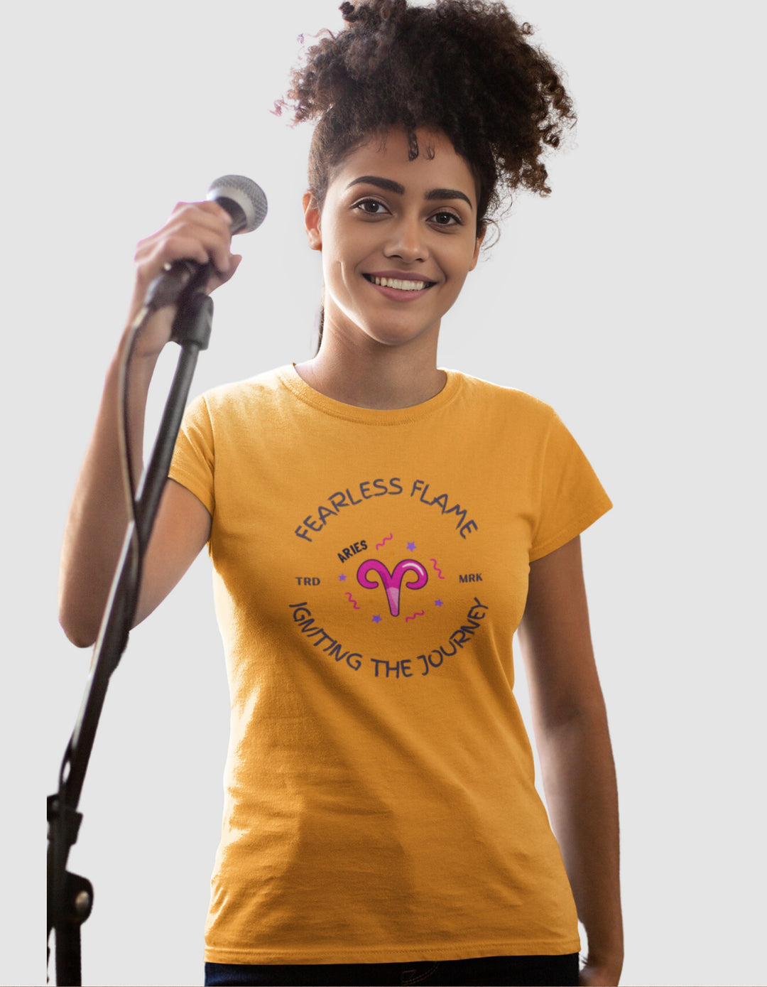 Aries Womens Funky T-Shirt#color_mustard