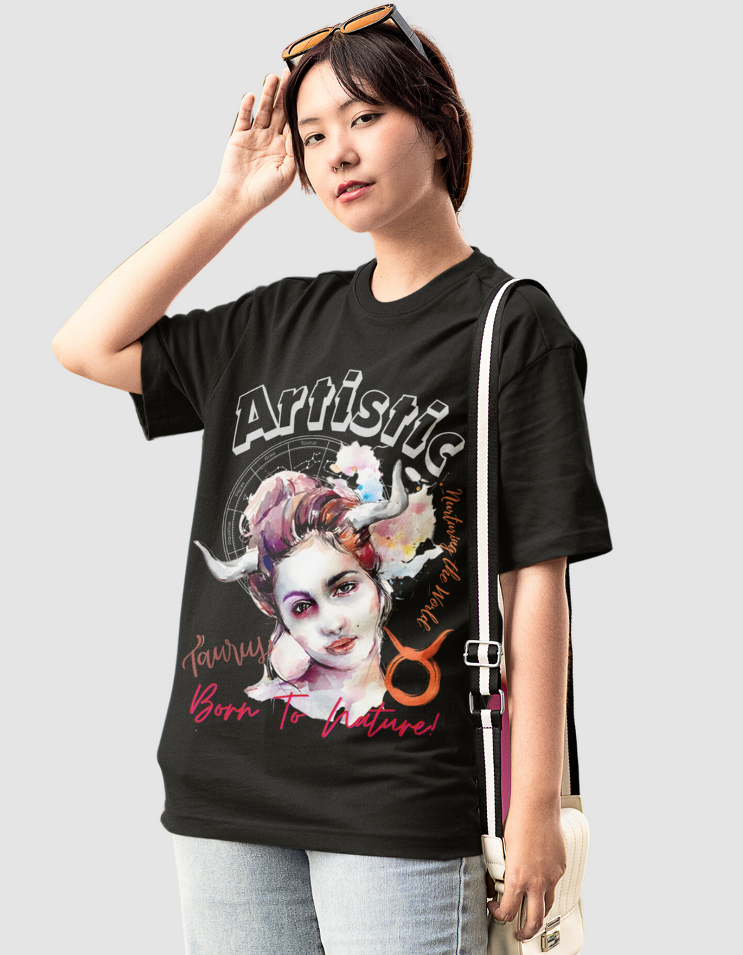 Artistic_Taurus_Graphic_Printed_Oversized_T-Shirt#color_black