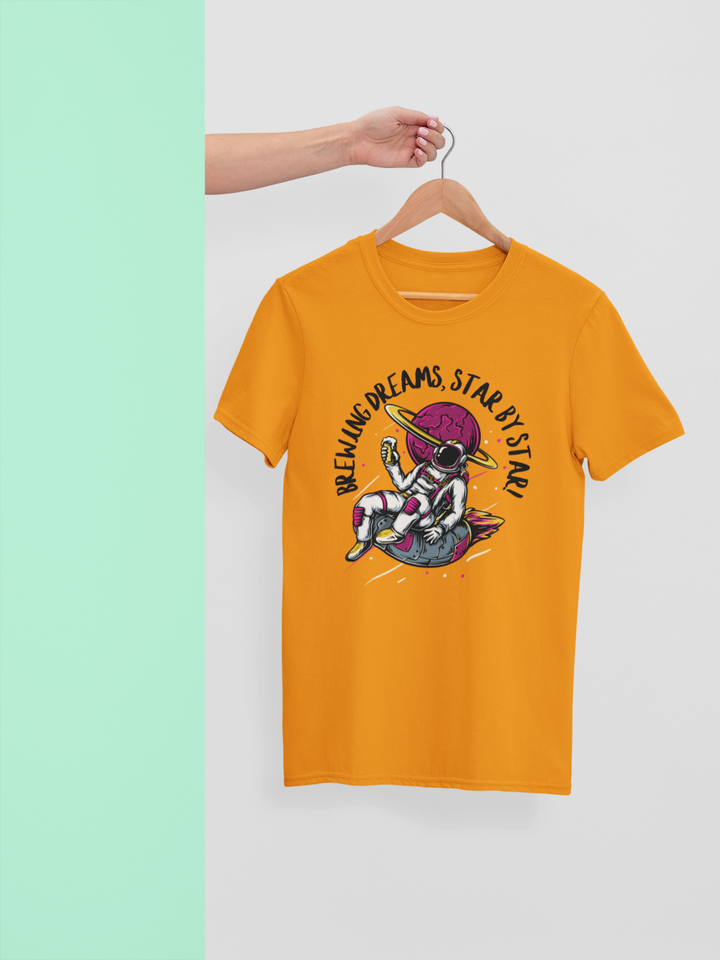Astronaut_Cheers_Galactic_Brews_T-Shirt#color_mustard