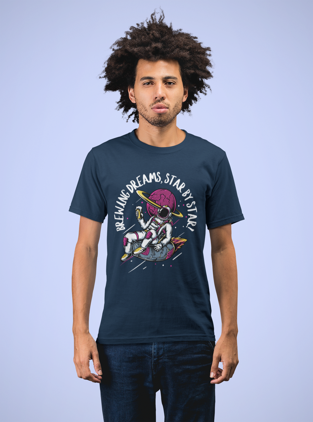 Astronaut_Cheers_Galactic_Brews_T-Shirt#color_navy