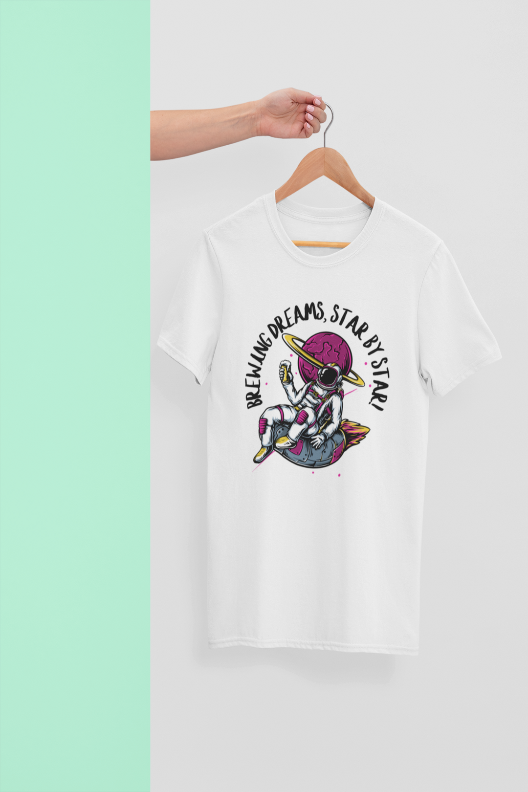 Astronaut_Cheers_Galactic_Brews_T-Shirt#color_white