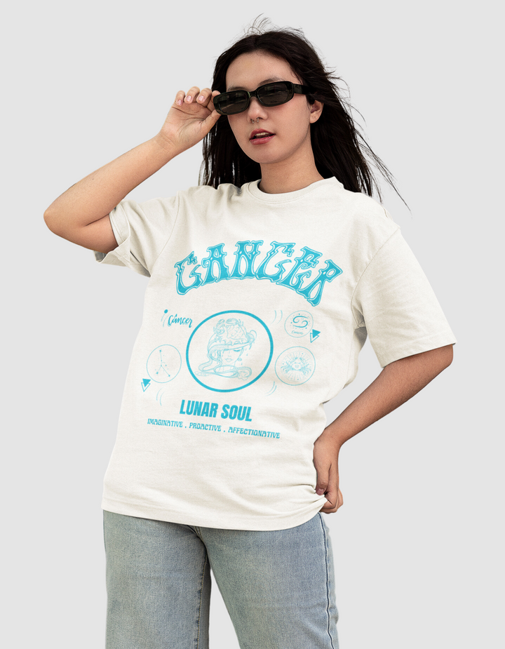 Cancer The Crab Graphic Printed Oversized T-Shirt For Women
