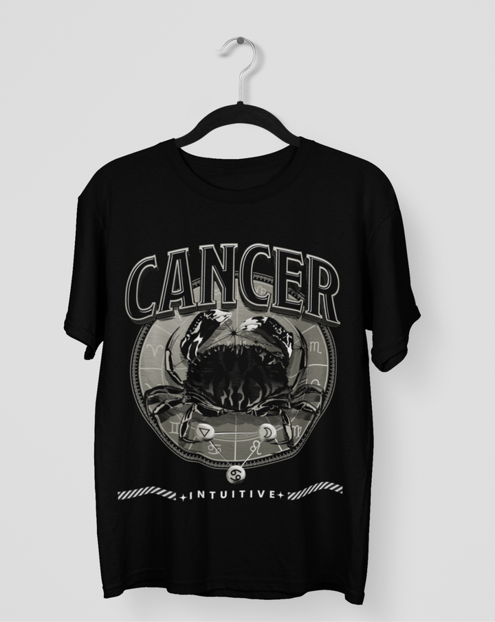 Cancer Mens LineArt Oversized TShirt#color_black