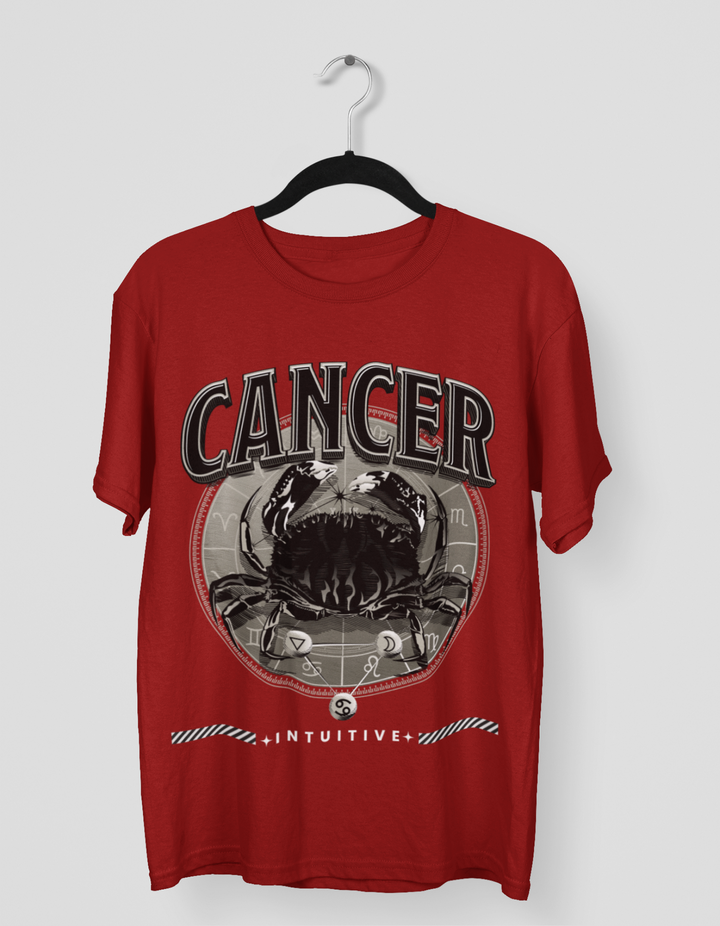 Cancer Mens LineArt Oversized TShirt#color_maroon