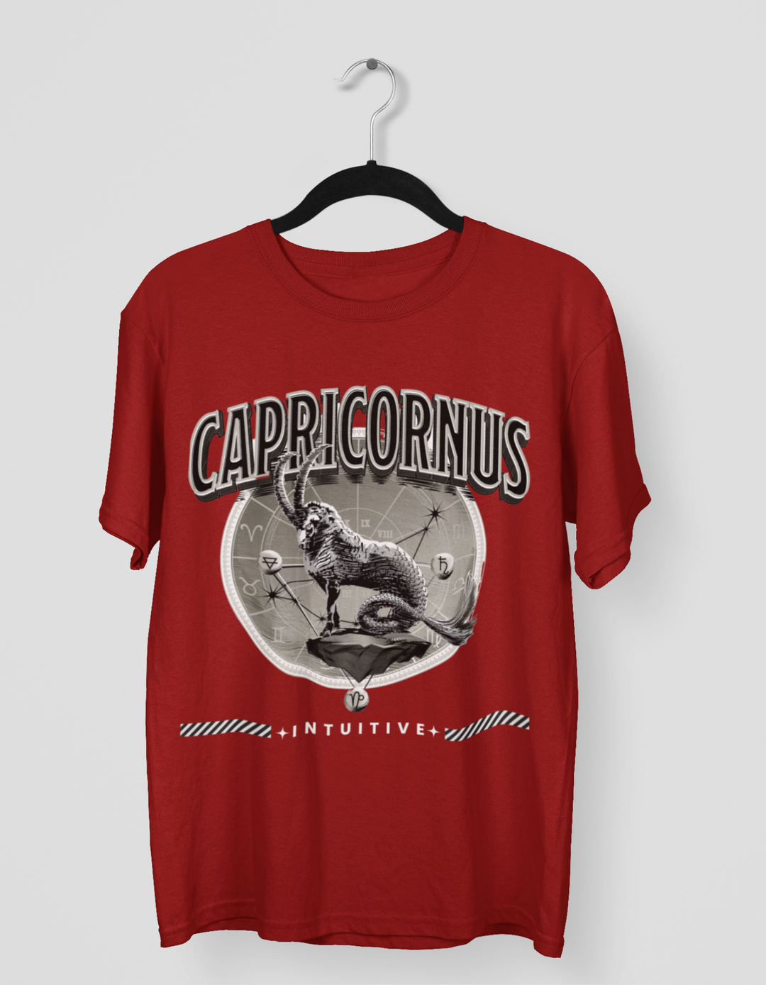 Capricorn Mens LineArt Oversized TShirt#color_maroon