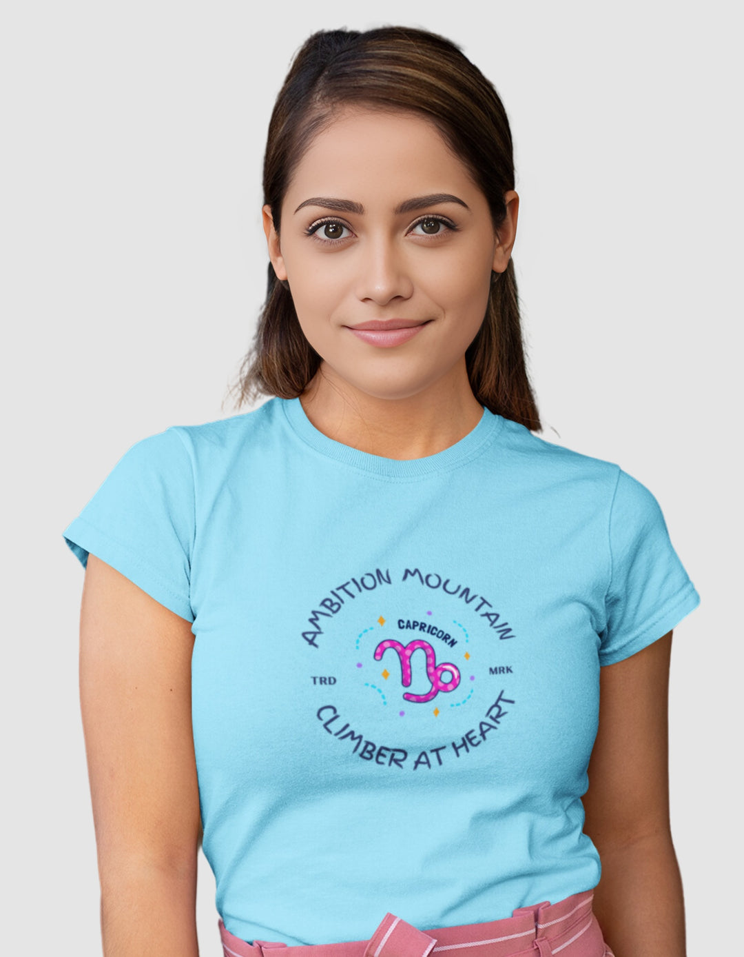 Capricorn Womens Funky T-Shirt#color_cyan