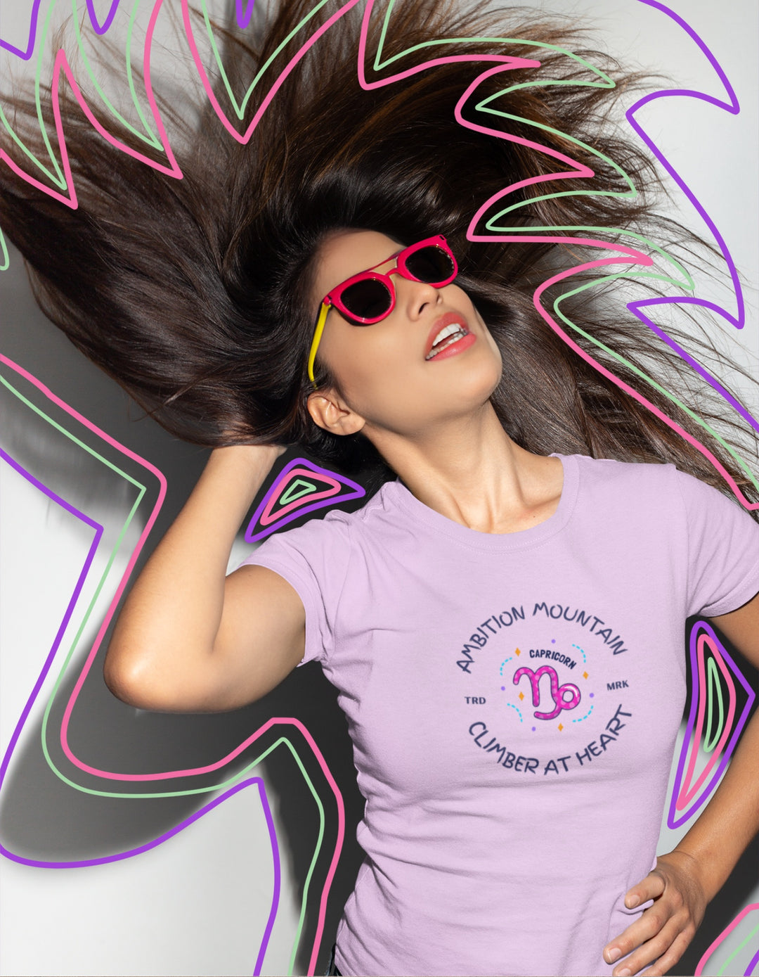 Capricorn Womens Funky T-Shirt#color_lavender