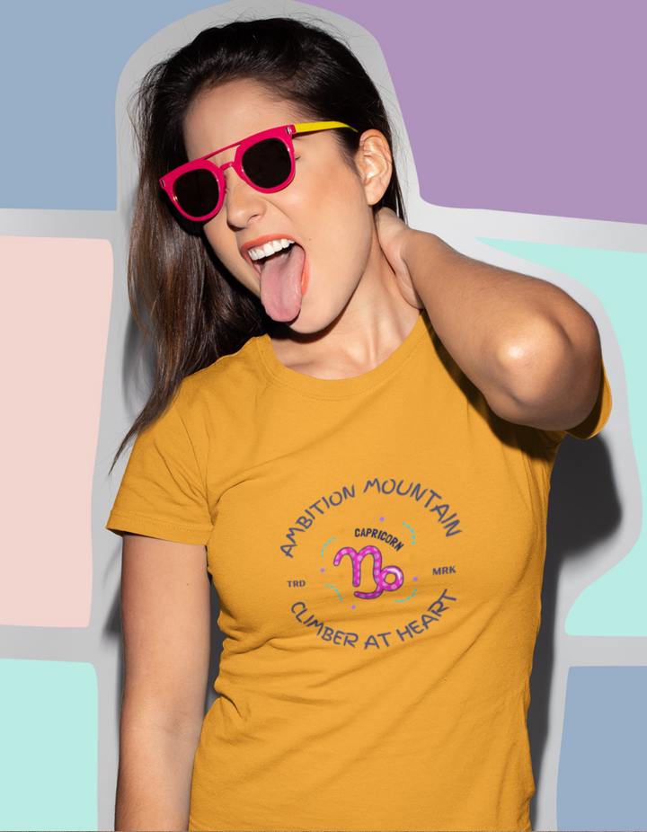 Capricorn Womens Funky T-Shirt#color_mustard