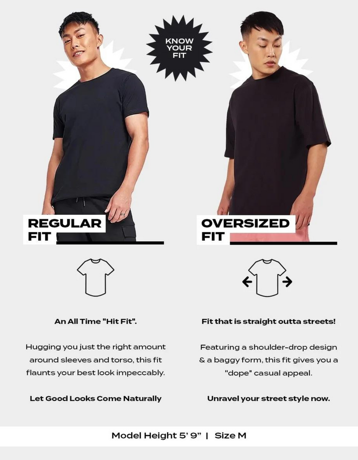 Leo Mens LineArt Oversized TShirt#color_black