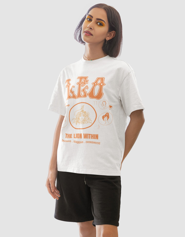 Leo The Lion Graphic Printed Oversized T-Shirt For Women