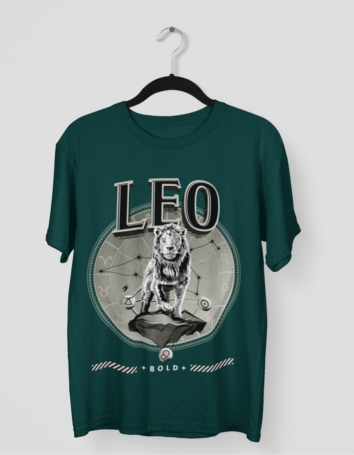 Leo Mens LineArt Oversized TShirt#color_green