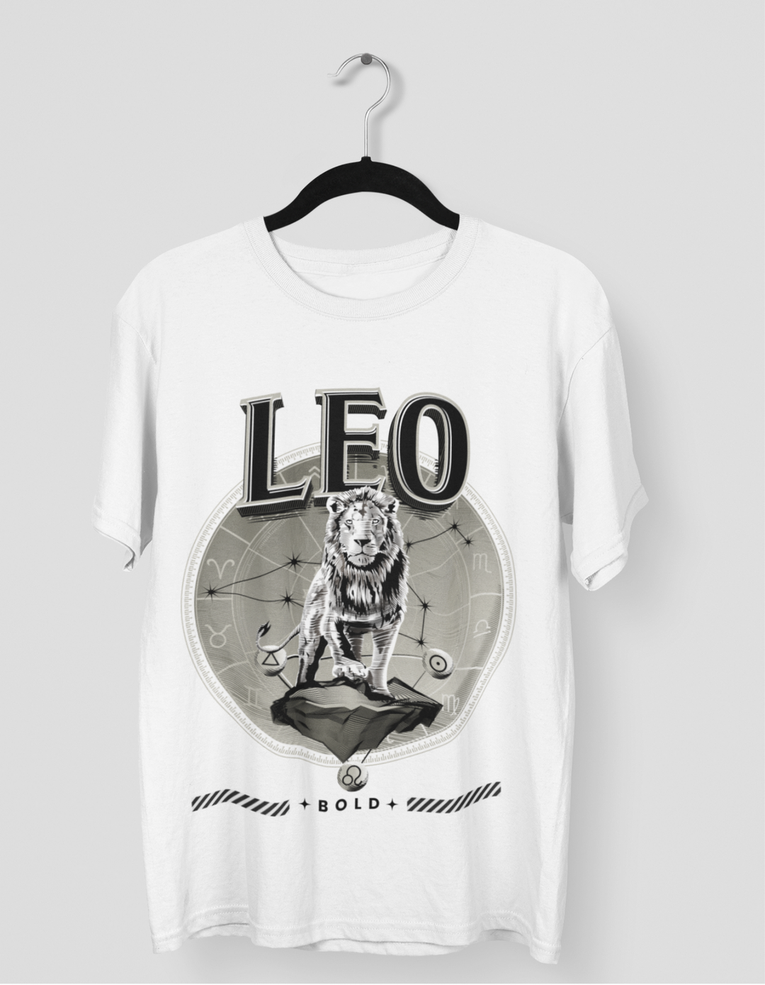 Leo Mens LineArt Oversized TShirt#color_white
