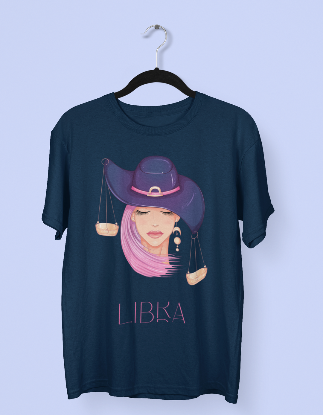 Libra Womens Elegant Oversized TShirt#color_navy