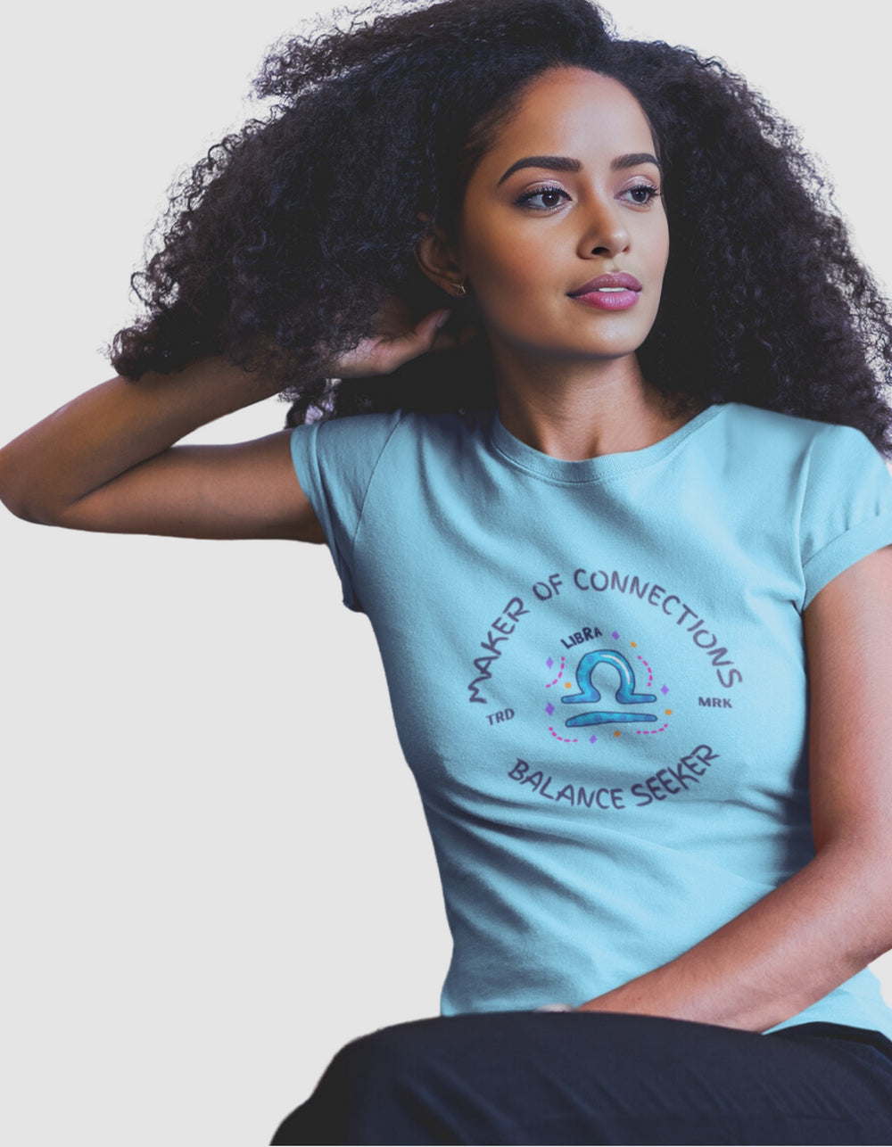 Libra Womens Funky T-Shirt#color_cyan