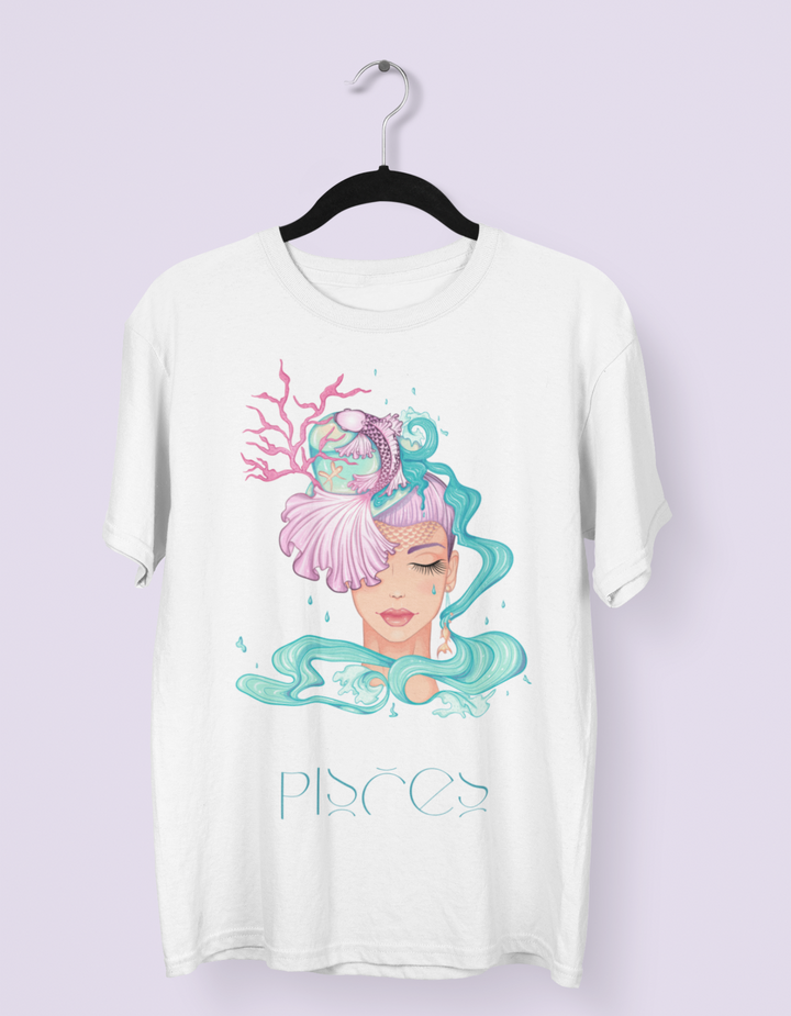 Pisces Womens Elegant Oversized TShirt#color_white