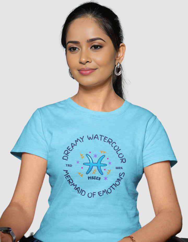 Pisces Womens Funky T-Shirt#color_cyan