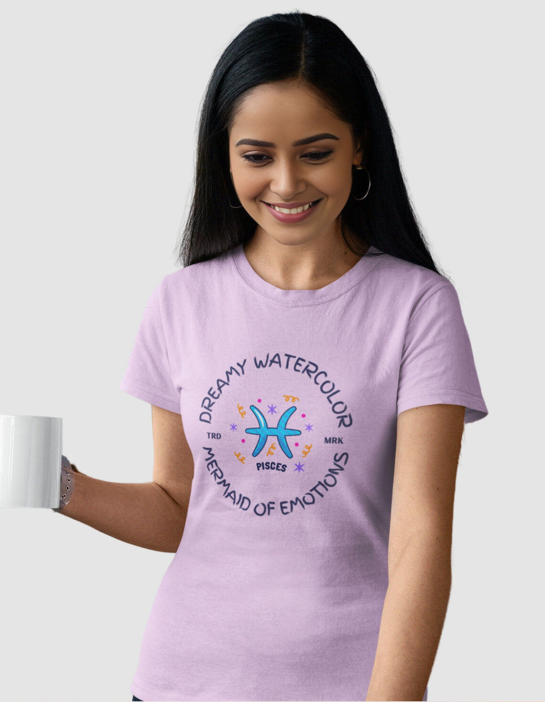 Pisces Womens Funky T-Shirt#color_lavender