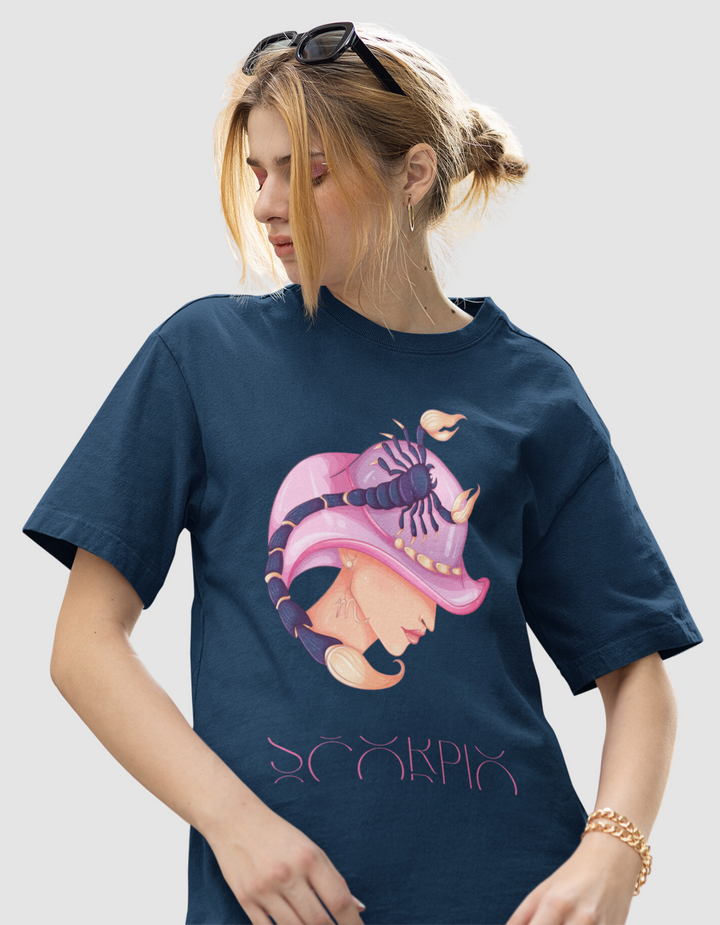 Scorpio Womens Elegant Oversized TShirt#color_navy