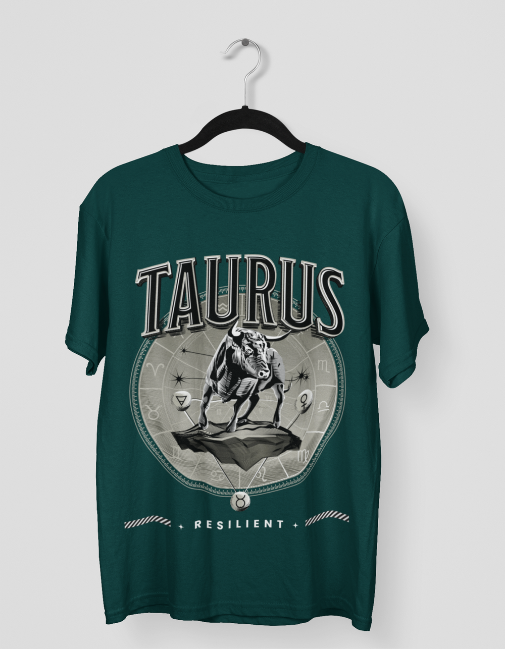 Taurus Mens LineArt Oversized TShirt#color_green