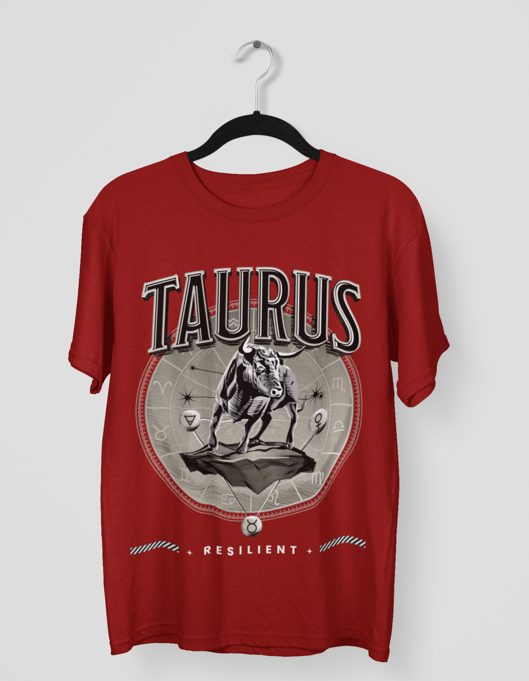 Taurus Mens LineArt Oversized TShirt#color_maroon
