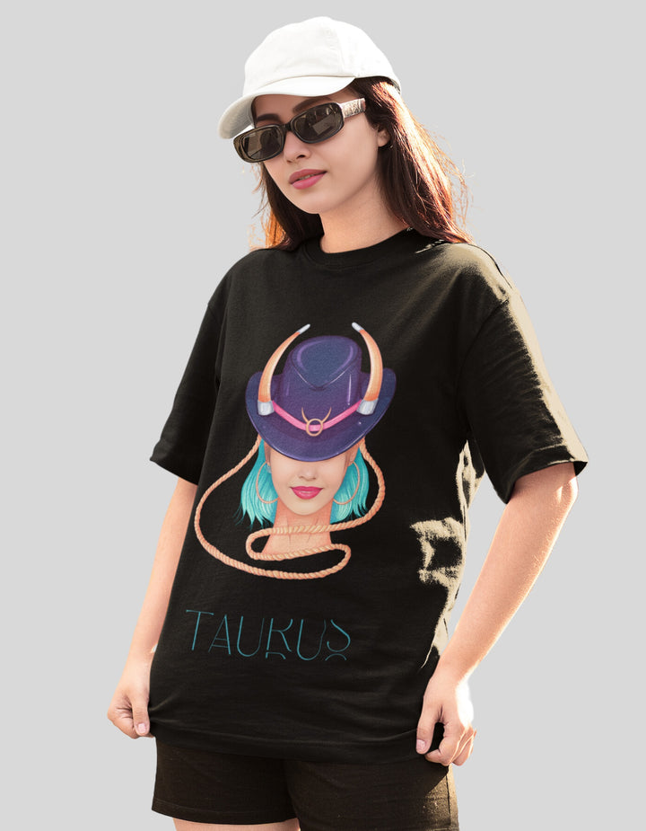 Taurus Womens Elegant Oversized TShirt#color_black