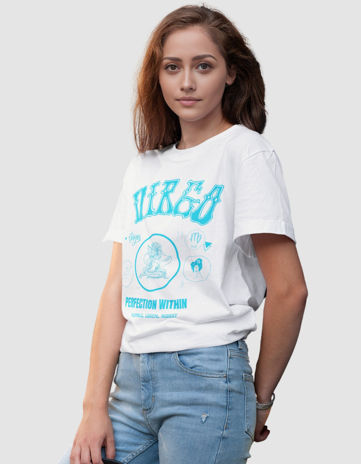 Virgo The Virgin Graphic Printed Oversized T-Shirt For Women