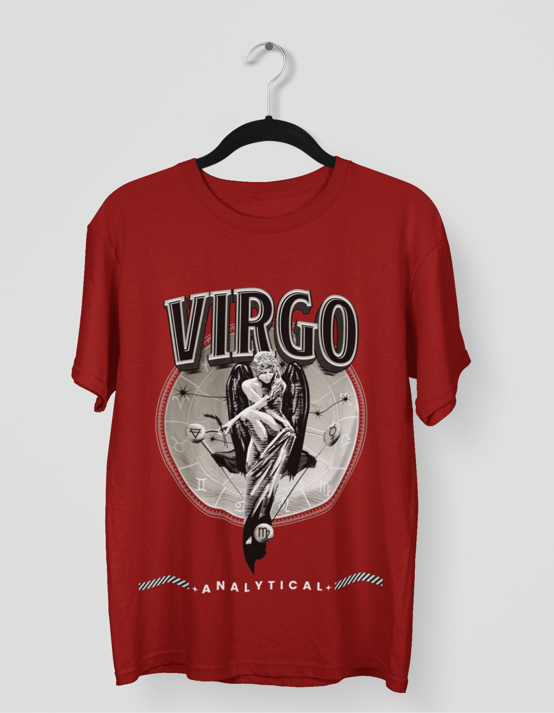 Virgo Mens LineArt Oversized TShirt#color_maroon