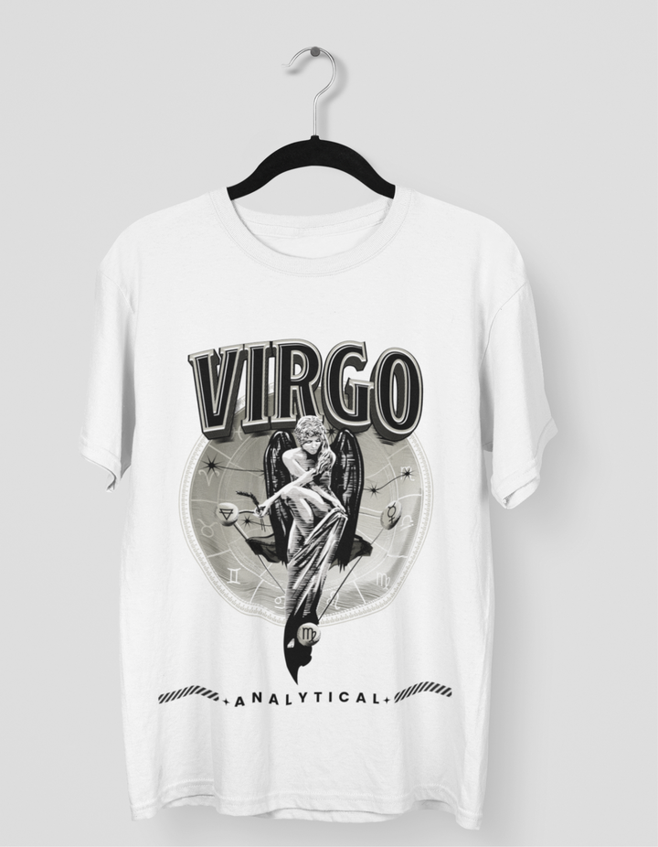 Virgo Mens LineArt Oversized TShirt#color_white