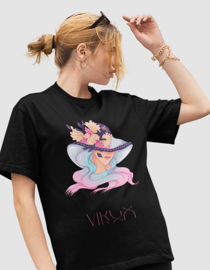 Virgo Womens Elegant Oversized TShirt#color_black