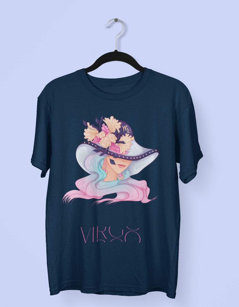 Virgo Womens Elegant Oversized TShirt#color_navy