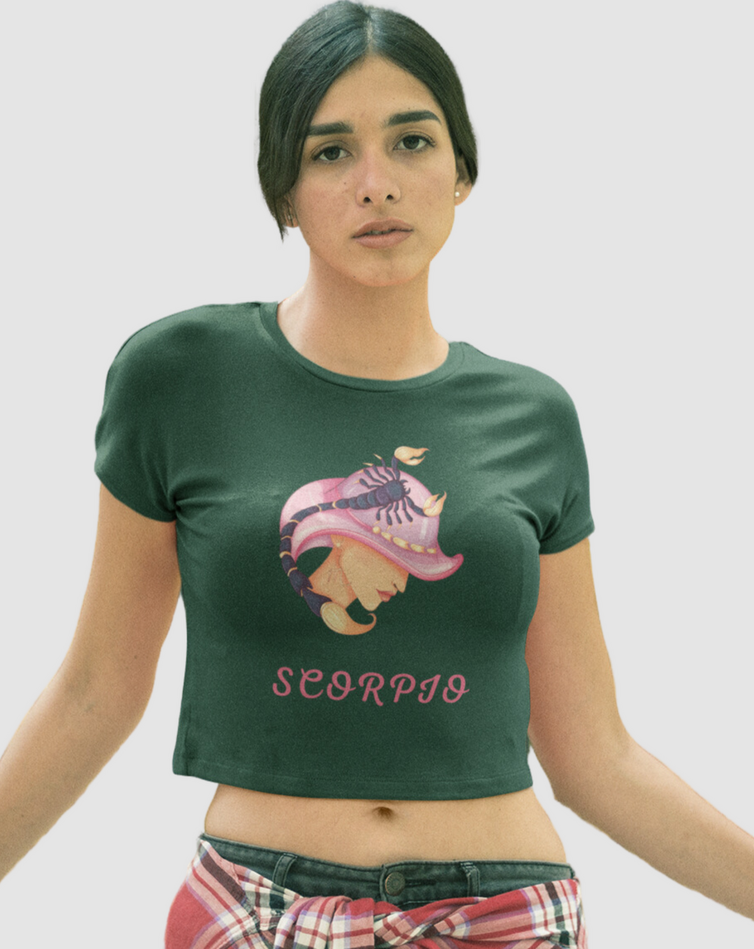 Trendy Womens Stellar Scorpio Crop Top#color_green